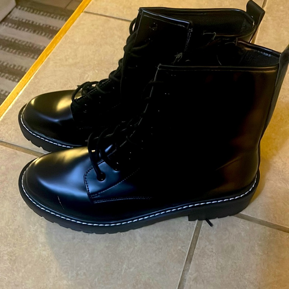 Black combat boots